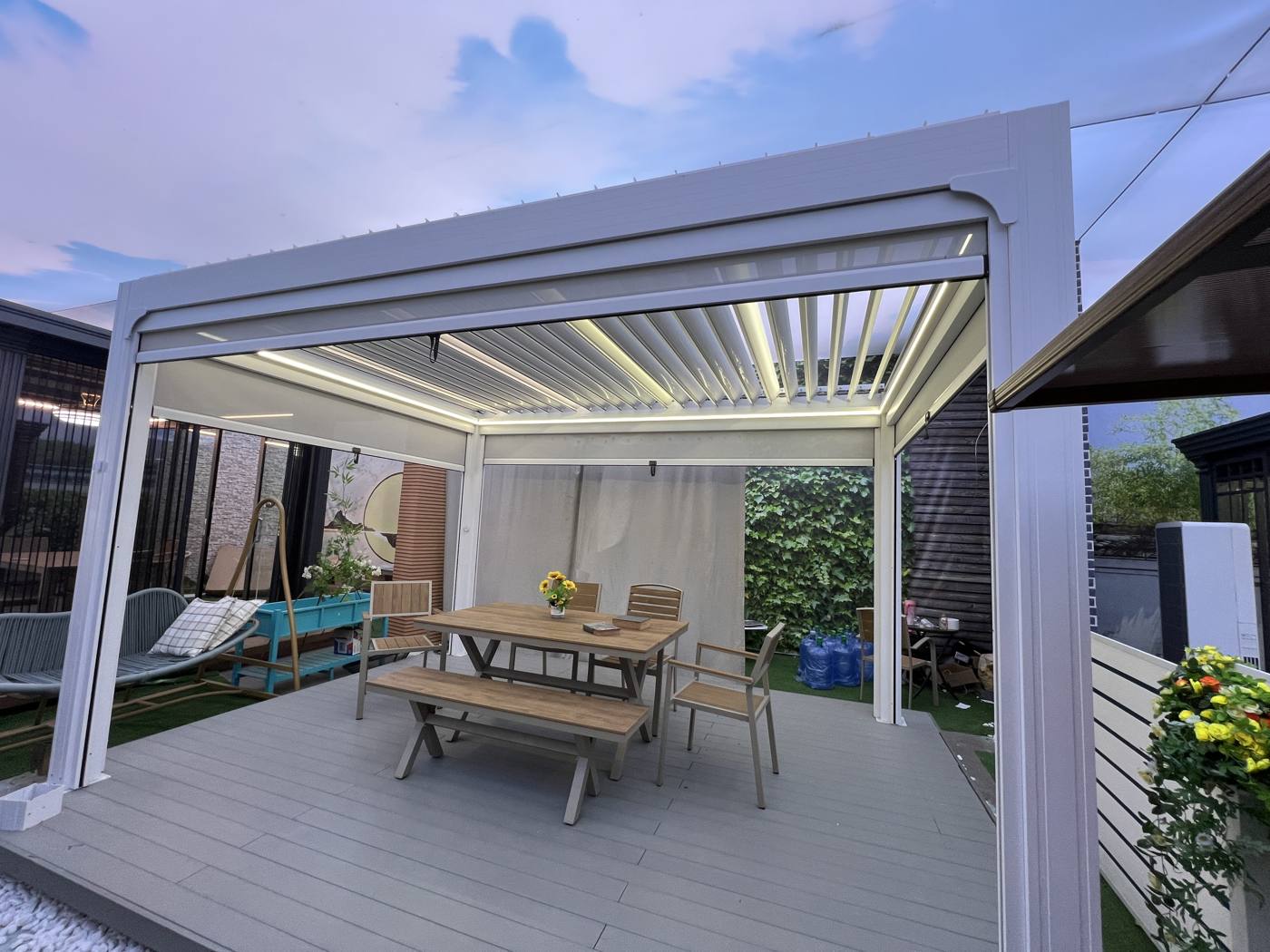 Louvre Pergola with Zip Screens installation Sydney — Sword Sky outdoor structure installer