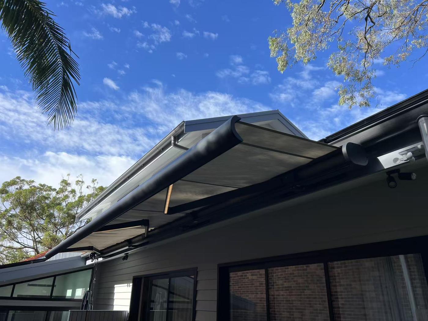 Folding-Arm Retractable Awning installation Sydney — Sword Sky outdoor structure installer