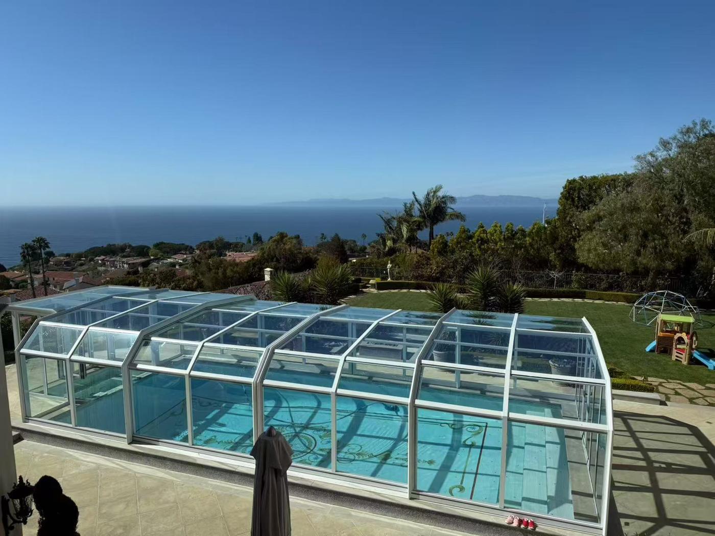 Telescopic Pool Enclosure installation Sydney — Sword Sky outdoor structure installer