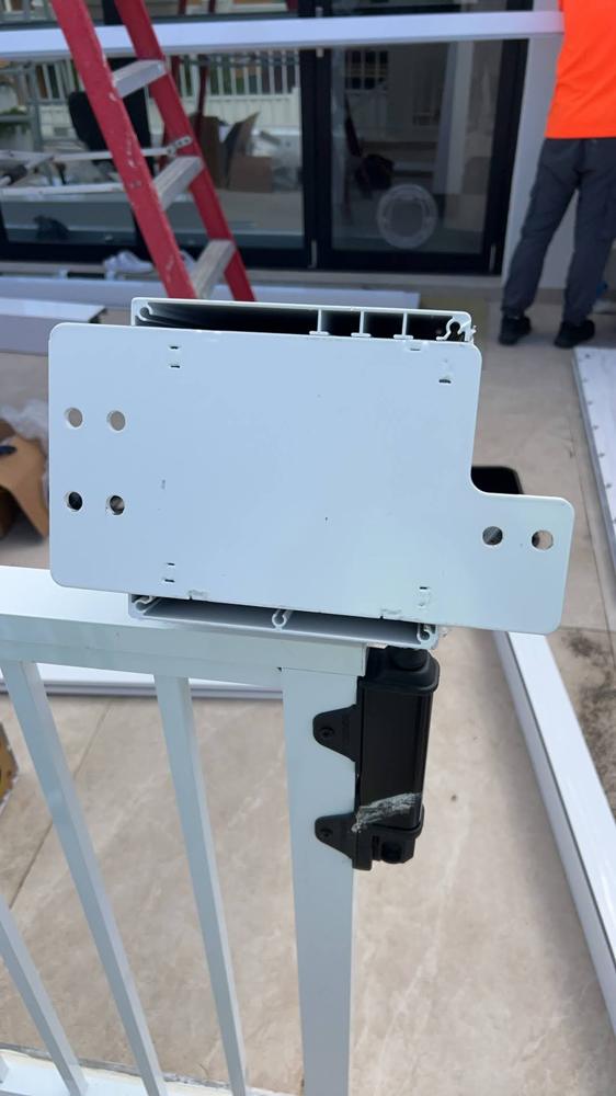 Pergola installation step 2: Beam End Plates — Sword Sky Sydney