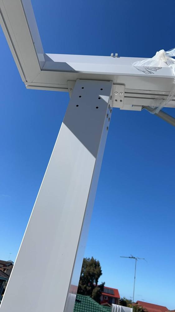Pergola installation step 5: Securing Every Joint — Sword Sky Sydney