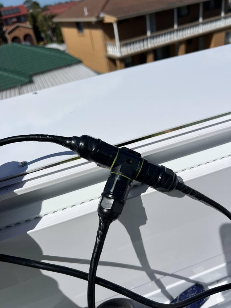 Pergola installation step 8: Waterproof Connections — Sword Sky Sydney